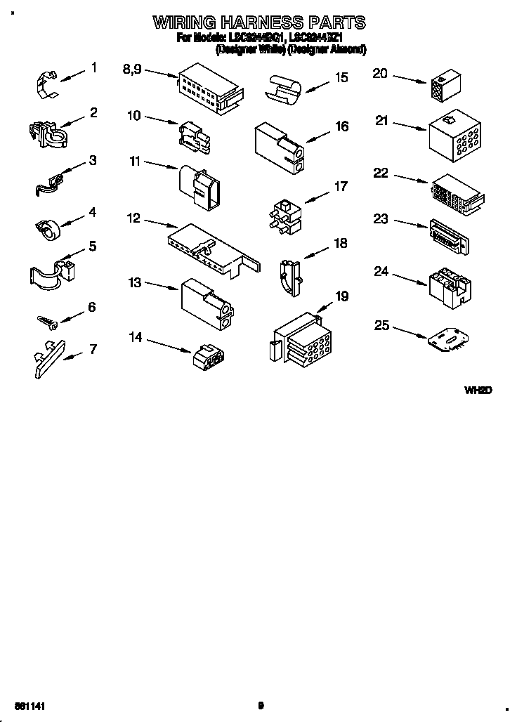 Whirlpool LSC8244BZ1 wiring harness diagram