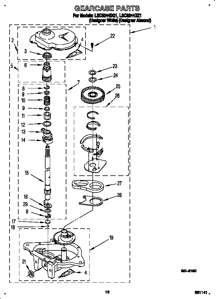 Whirlpool LSC8244BZ1 gearcase diagram