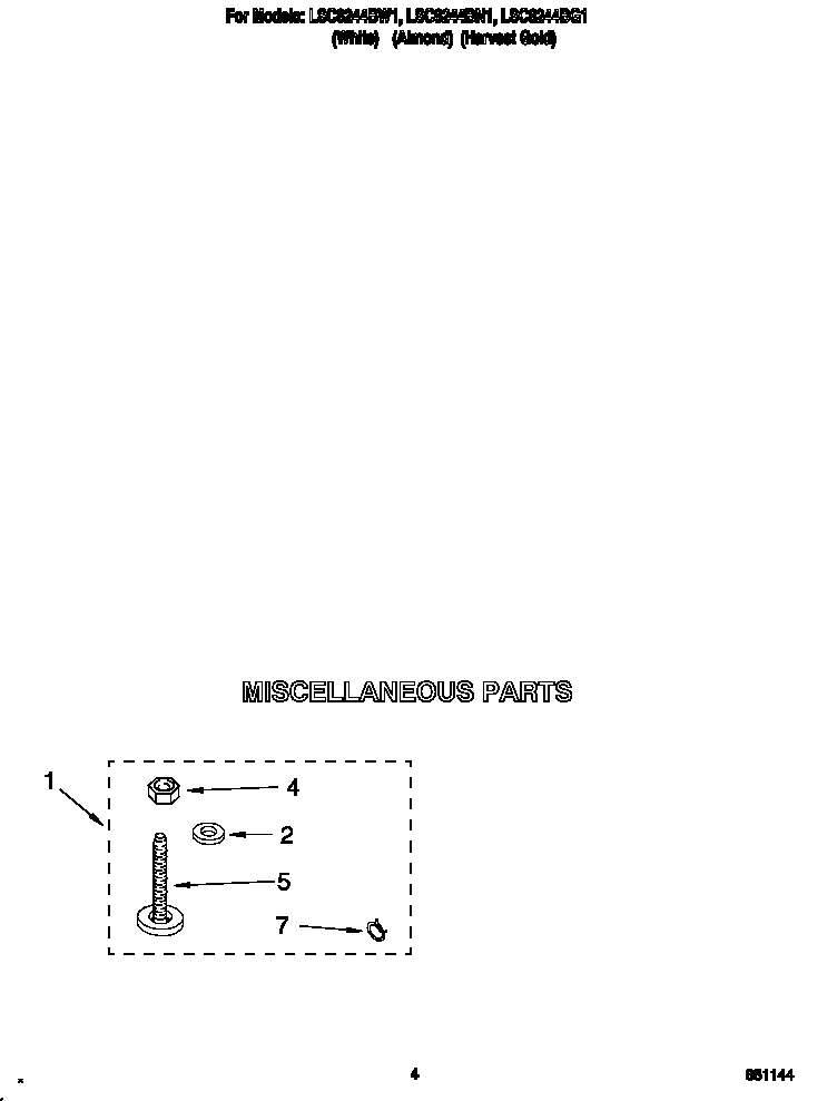 Whirlpool LSC8244BW1 miscellaneous diagram