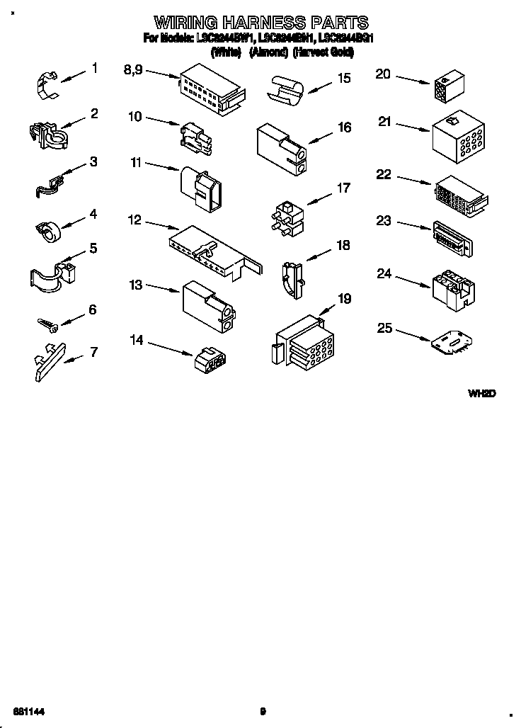 Whirlpool LSC8244BW1 wiring harness diagram