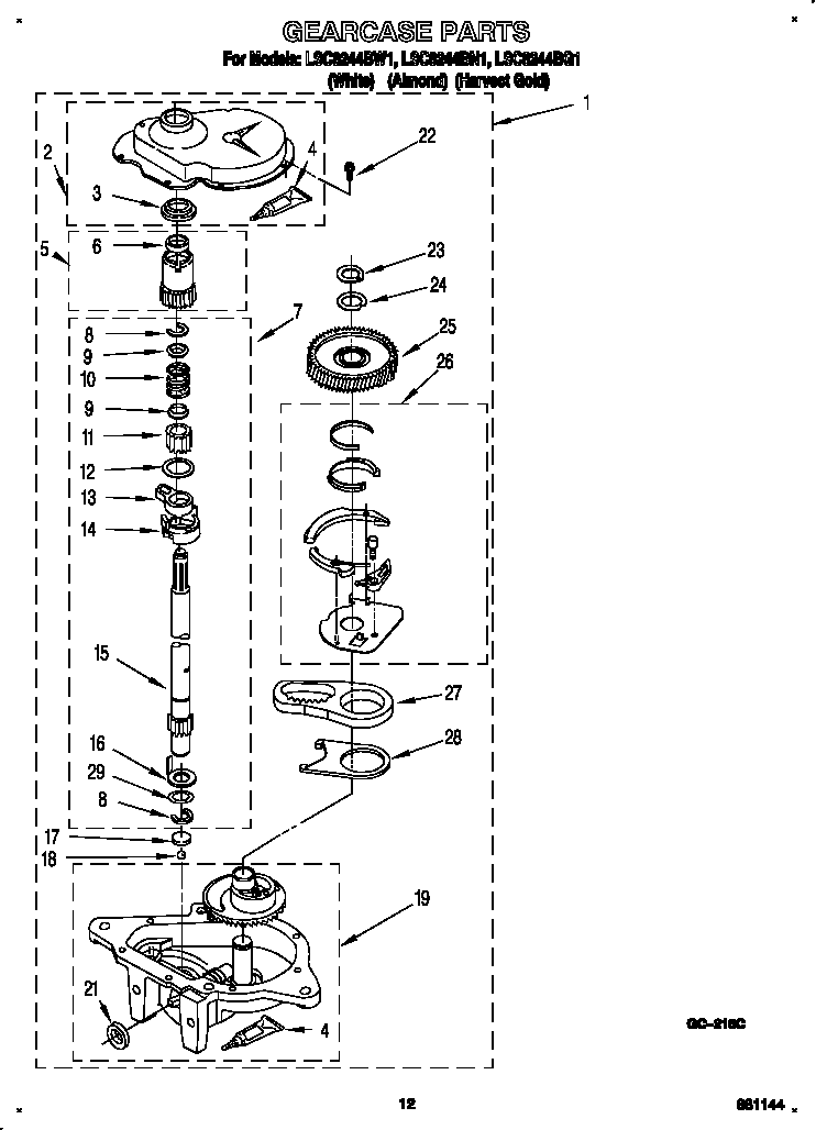 Whirlpool LSC8244BW1 gearcase diagram