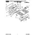 Roper FGP335BW2 cooktop and control panel diagram