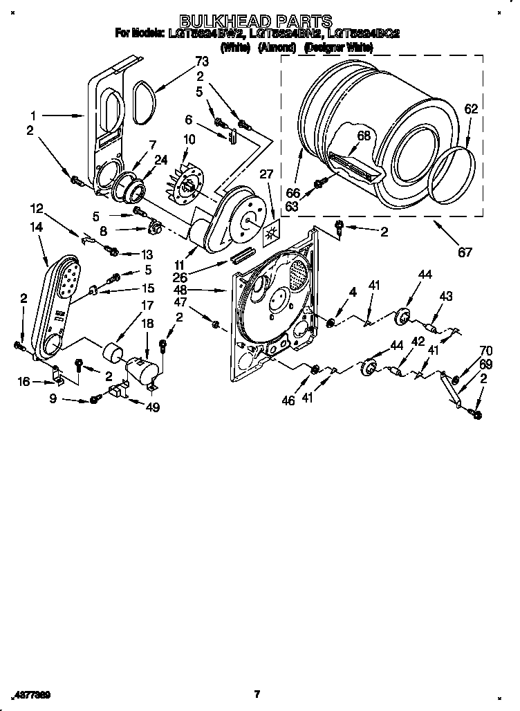 Whirlpool LGT5624BW2 bulkhead diagram