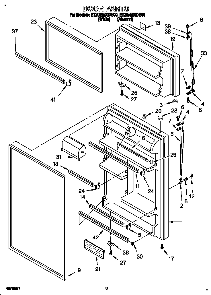 Whirlpool ET20NMXDW00 door diagram