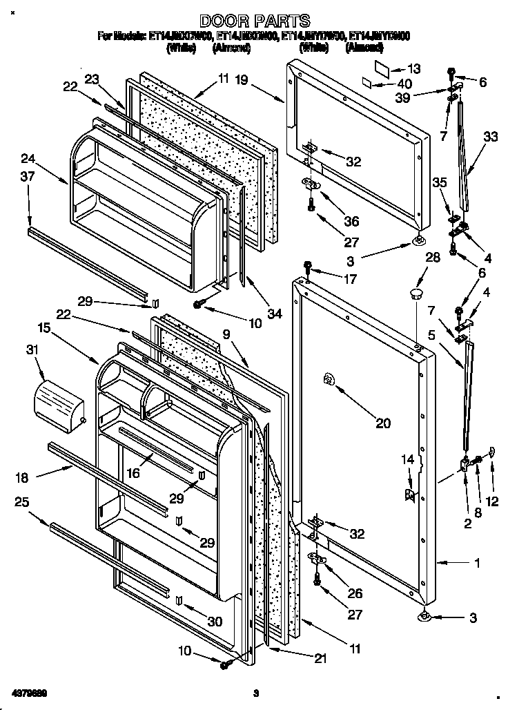 Whirlpool ET14JMXDW00 door diagram