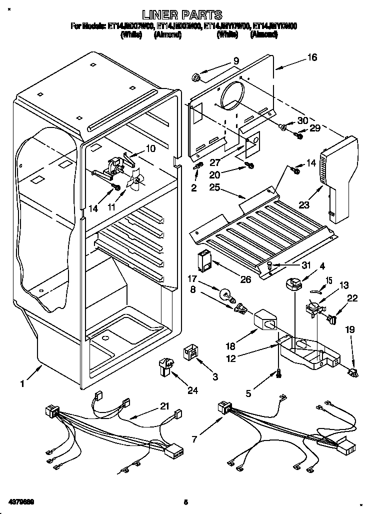 Whirlpool ET14JMXDW00 liner diagram