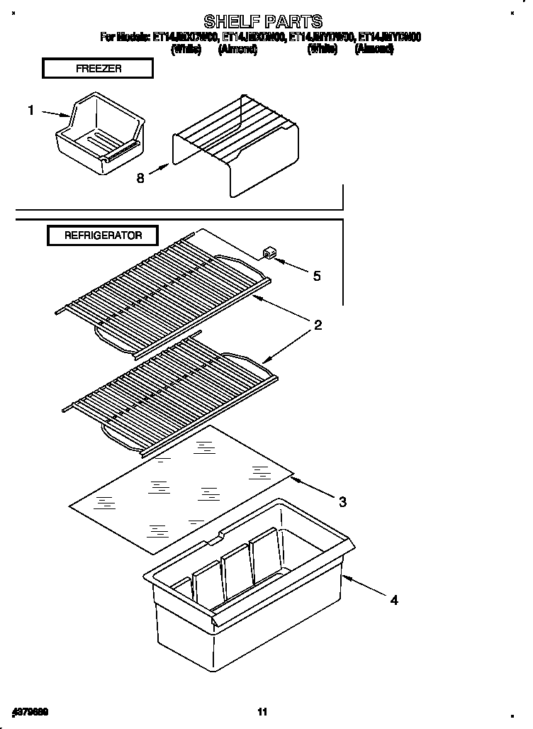 Whirlpool ET14JMXDW00 shelf diagram