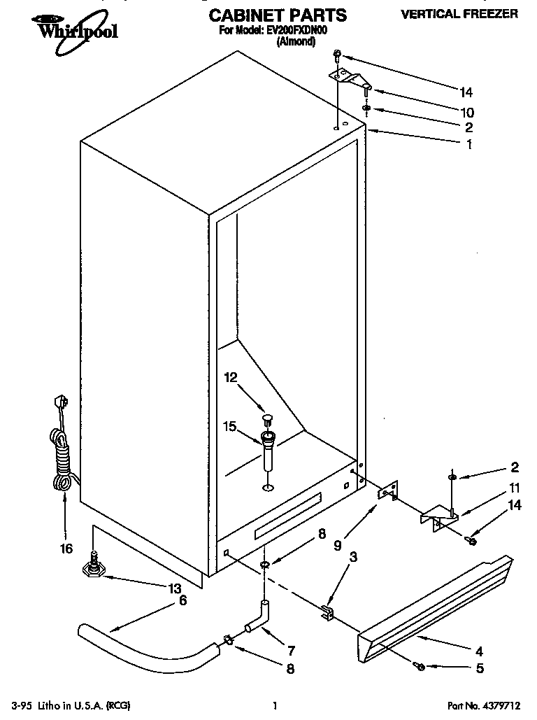 Whirlpool EV200FXDN00 cabinet diagram