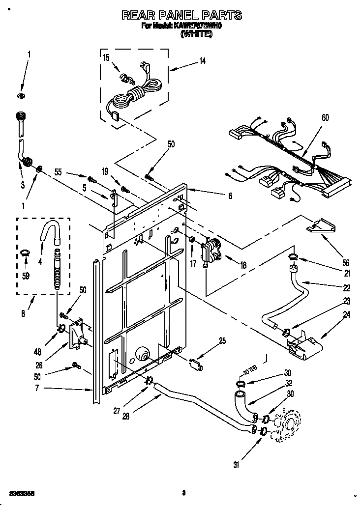 KitchenAid KAWE767BWH0 rear panel diagram