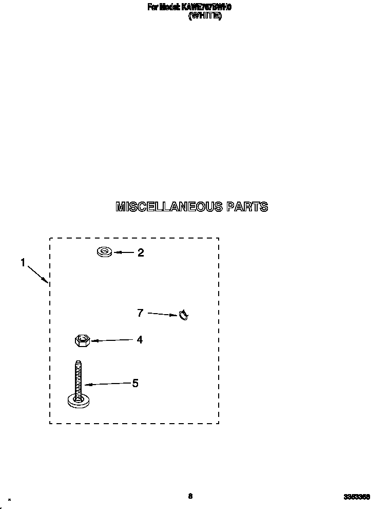 KitchenAid KAWE767BWH0 miscellaneous diagram