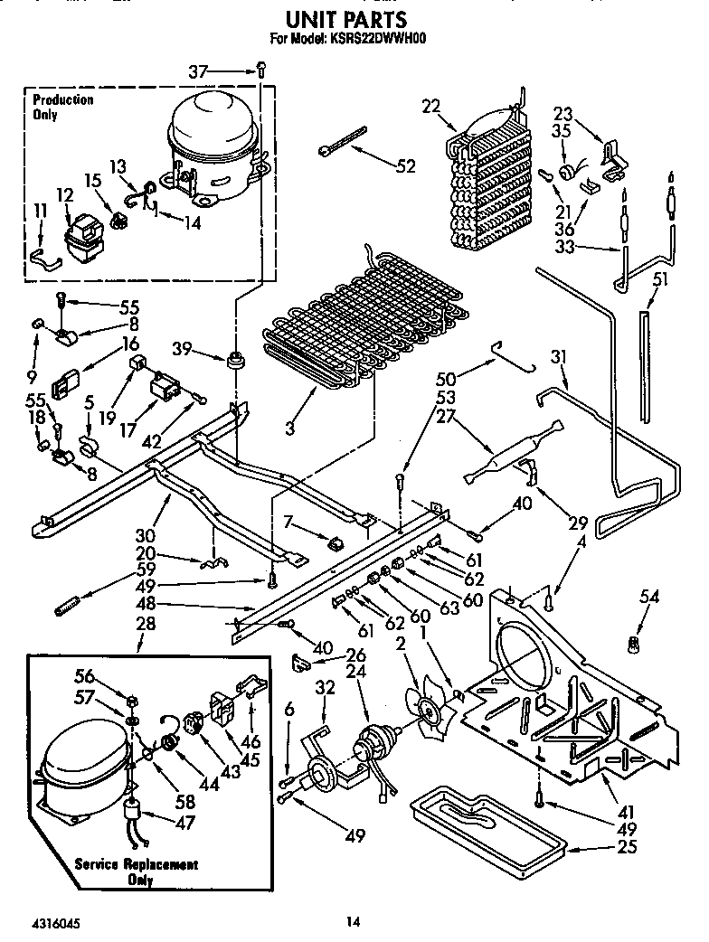 KitchenAid KSRS22DWWH00 unit diagram