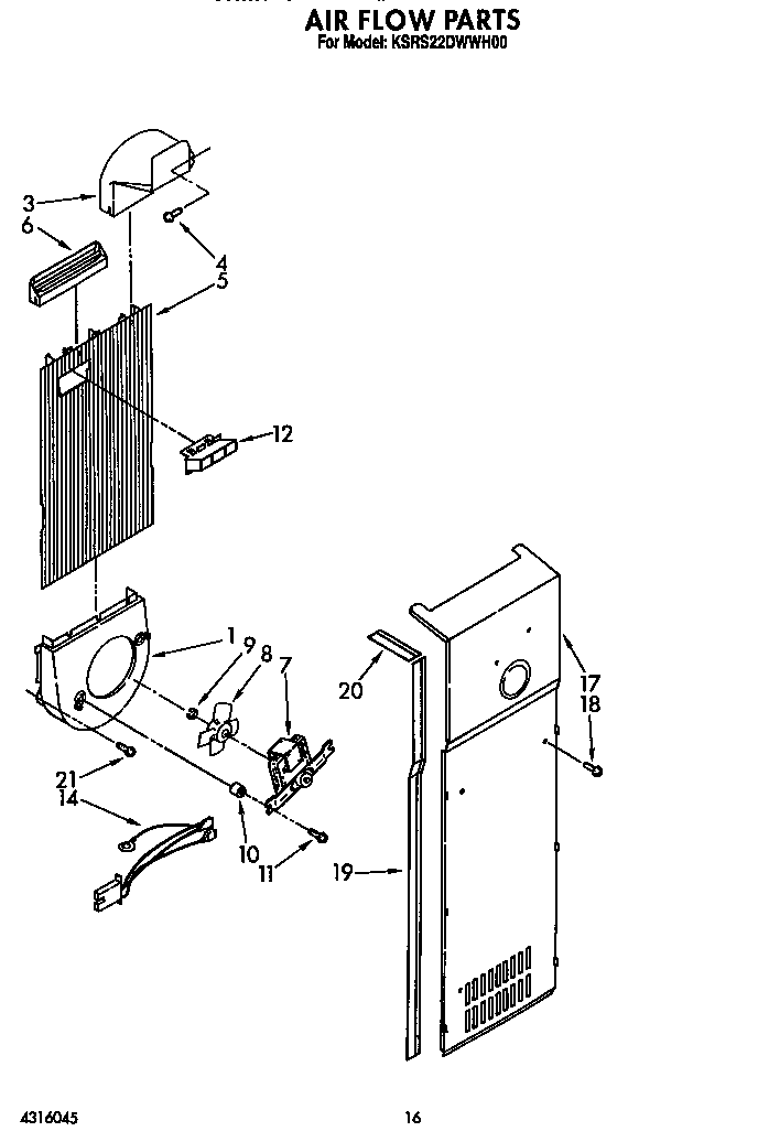 KitchenAid KSRS22DWWH00 air flow diagram