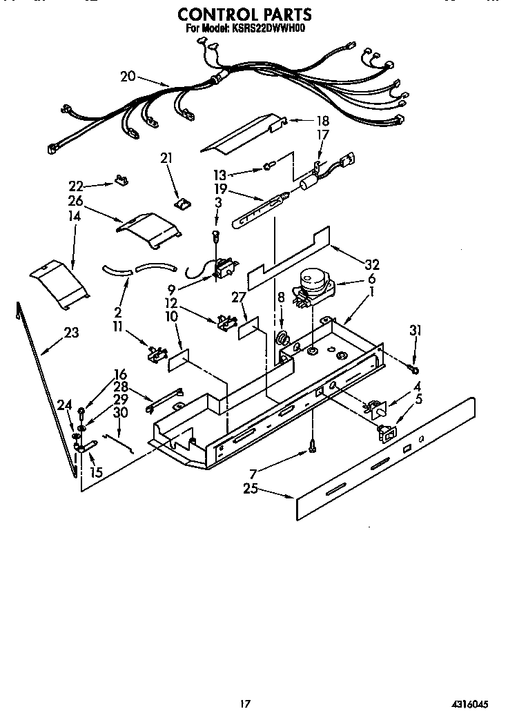 KitchenAid KSRS22DWWH00 control diagram