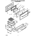 Whirlpool SF330PEWW2 oven door and broiler diagram