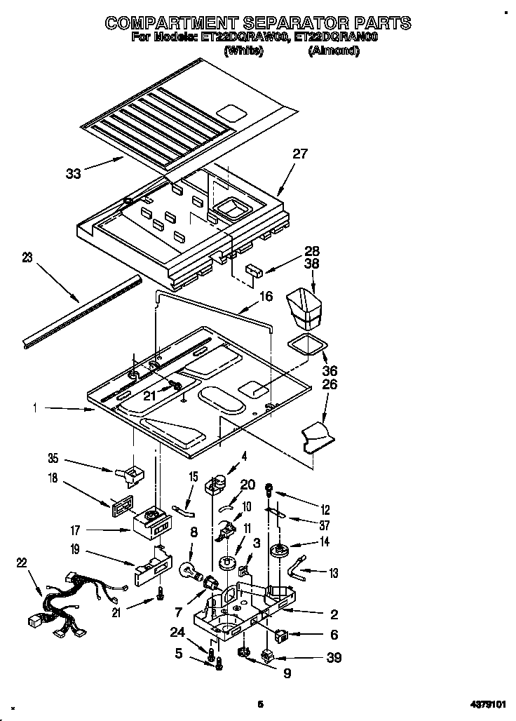 Whirlpool ET22DQRAN00 compartment separator diagram