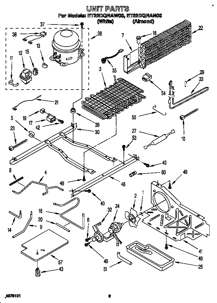 Whirlpool ET22DQRAN00 unit diagram