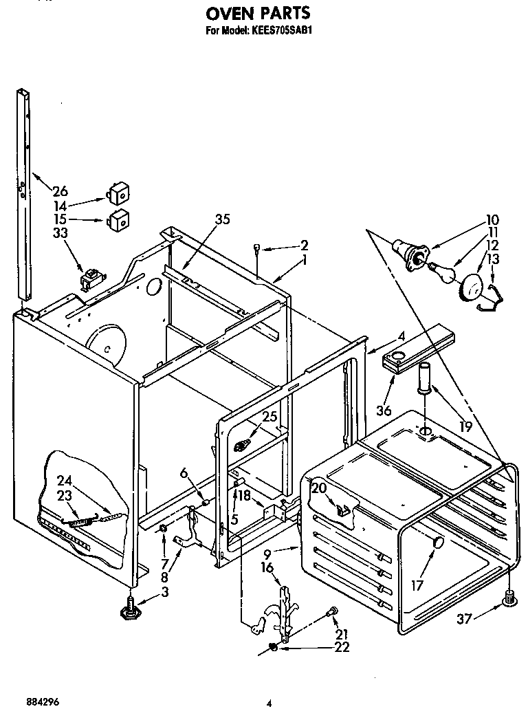 KitchenAid KEES705SWB1 oven diagram