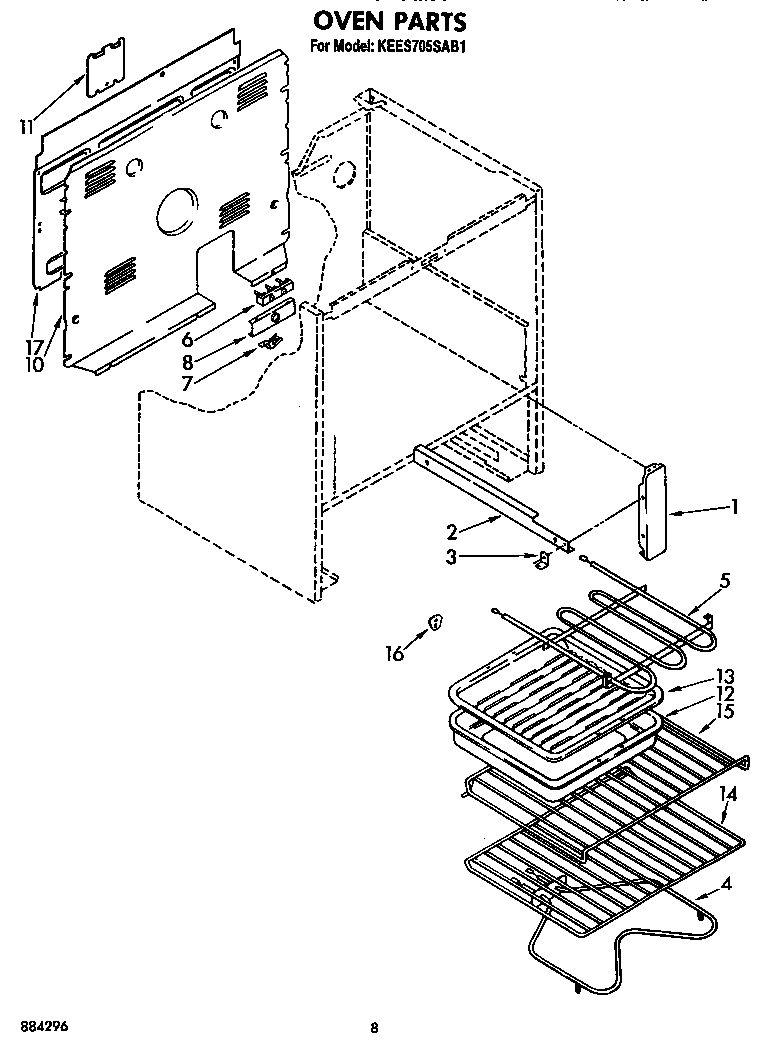 KitchenAid KEES705SWB1 oven (continued) diagram