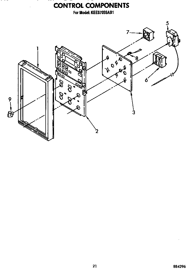 KitchenAid KEES705SWB1 control components diagram