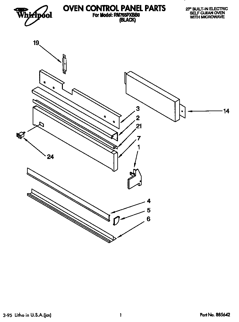 Whirlpool RM765PXBB0 oven control diagram