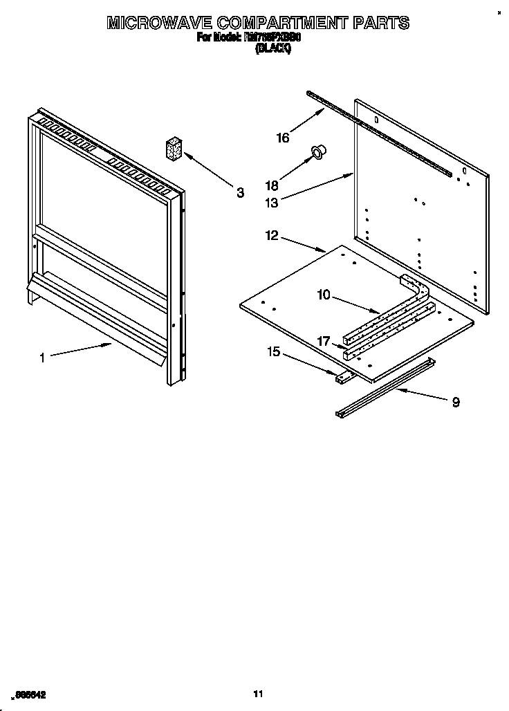 Whirlpool RM765PXBB0 microwave compartment diagram