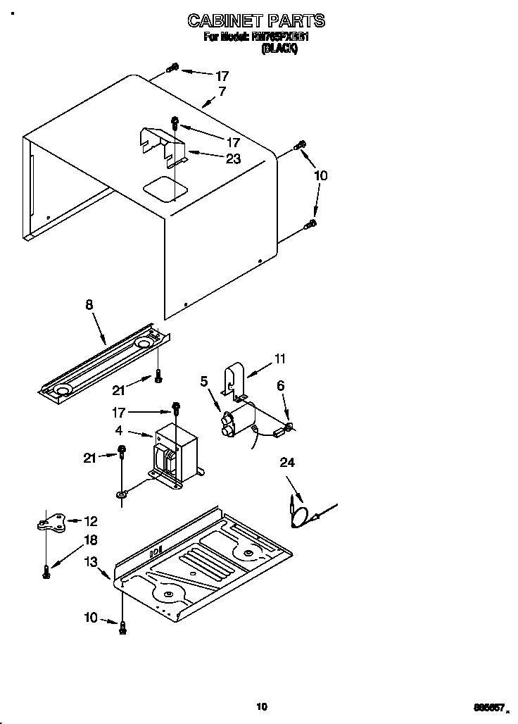 Whirlpool RM765PXBB1 cabinet diagram