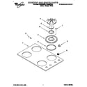 Whirlpool SC8836EBQ0 cooktop and grate diagram
