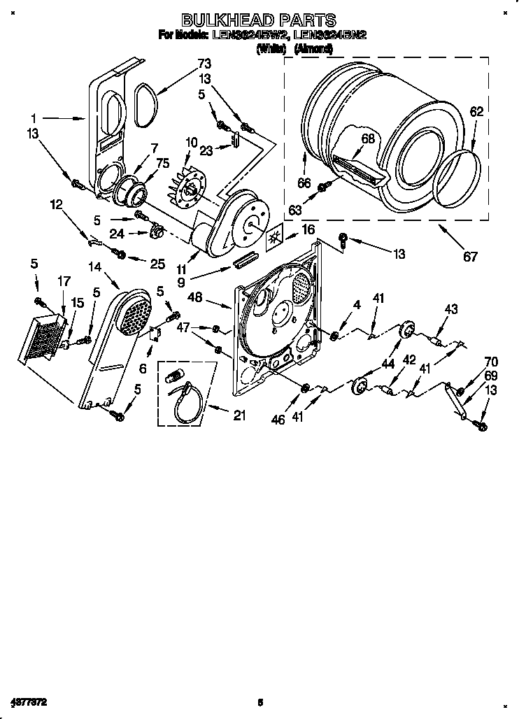 Whirlpool LEN3624BW2 bulkhead diagram