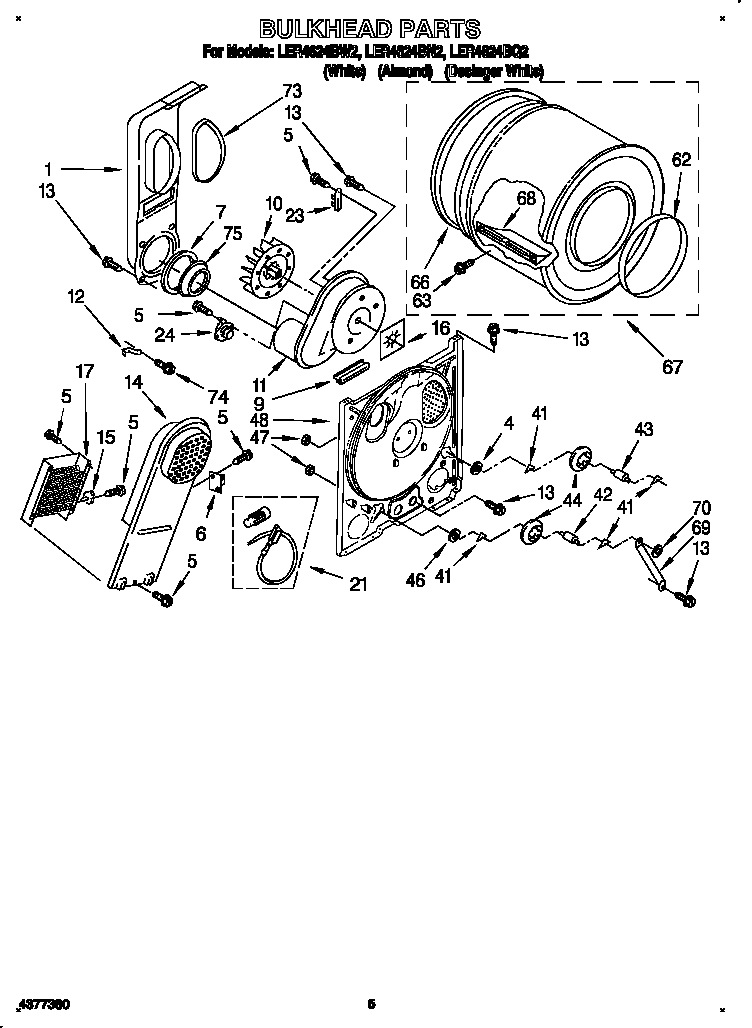 Whirlpool LER4624BN2 bulkhead diagram