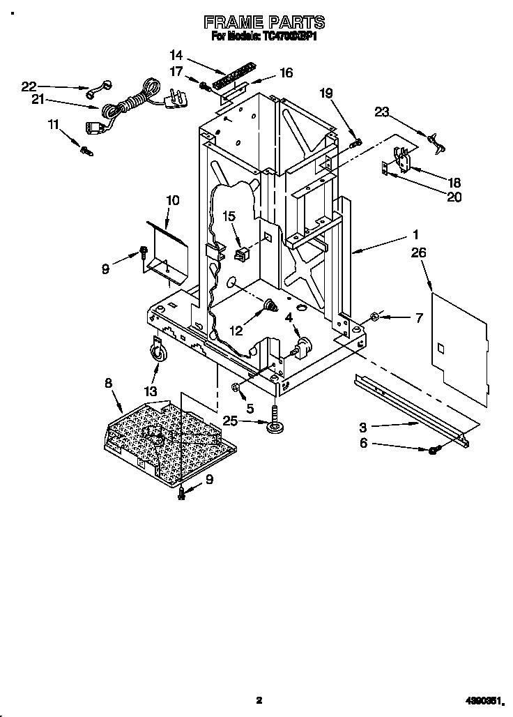 Whirlpool TC4700XBP1 frame diagram