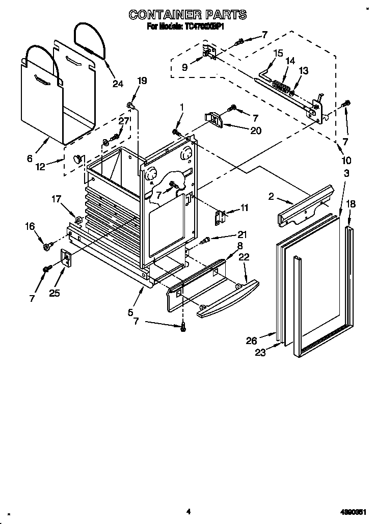 Whirlpool TC4700XBP1 container diagram