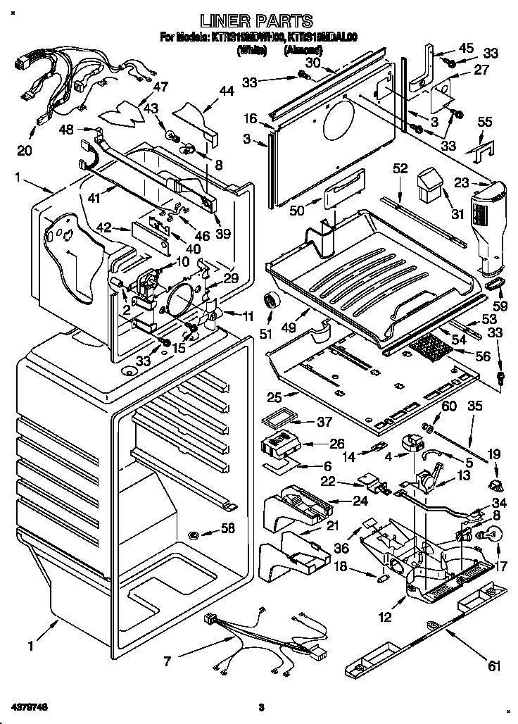 KitchenAid KTRS19MDAL00 liner diagram