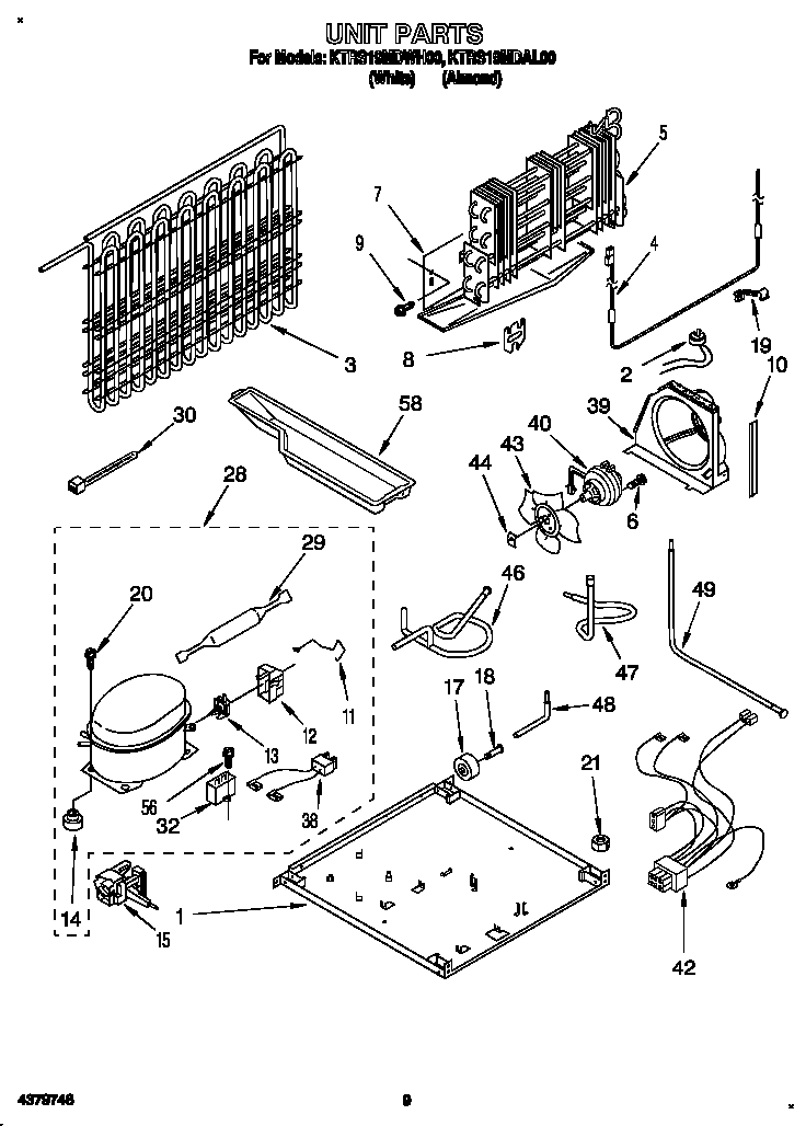 KitchenAid KTRS19MDAL00 unit diagram
