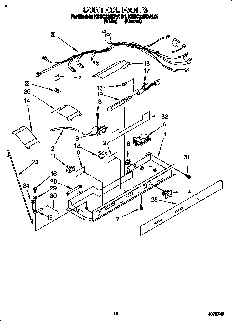 KitchenAid KSRC22DBAL01 control diagram