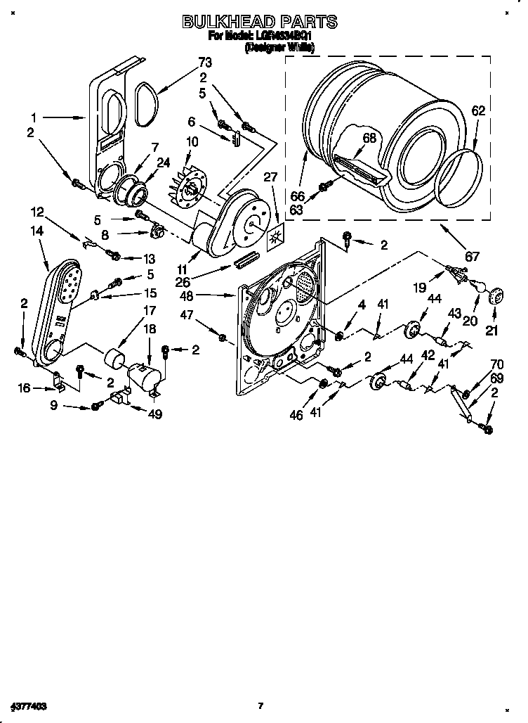 Whirlpool LGR4634BQ1 bulkhead diagram