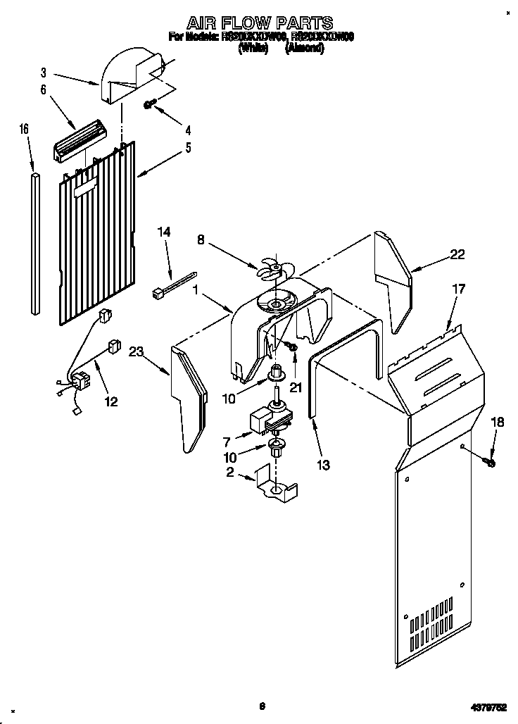 Roper RS20DKXDW00 air flow diagram