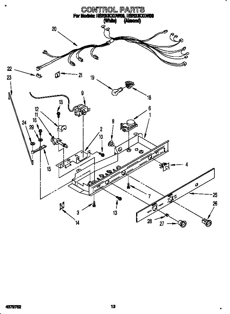 Roper RS20DKXDW00 control diagram