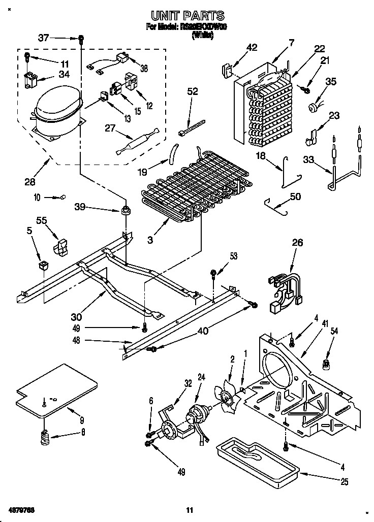 Roper RS20EKXDW00 unit diagram