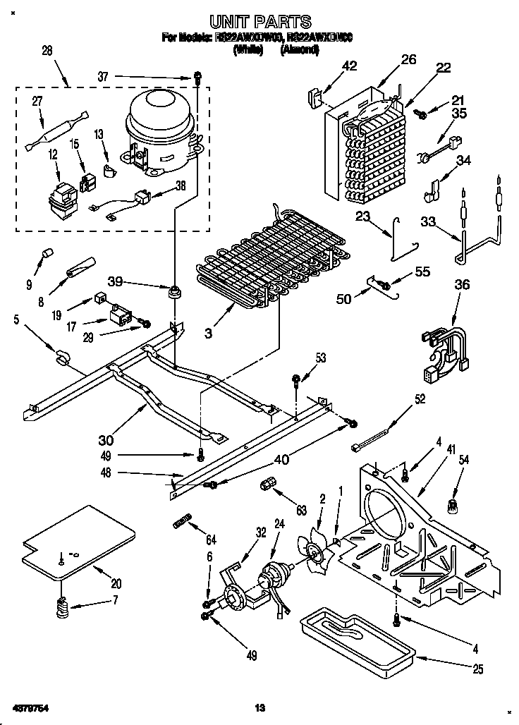 Roper RS22AWXDN00 unit diagram