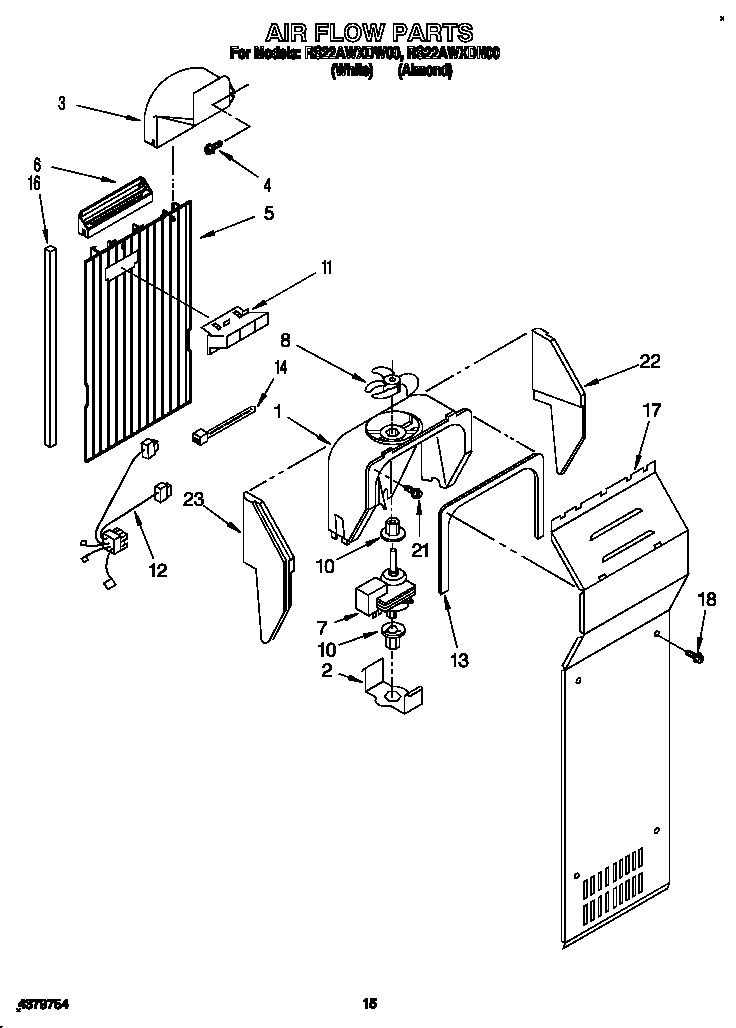 Roper RS22AWXDN00 air flow diagram