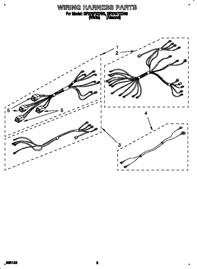 Whirlpool RF370PXDW0 wiring harness diagram