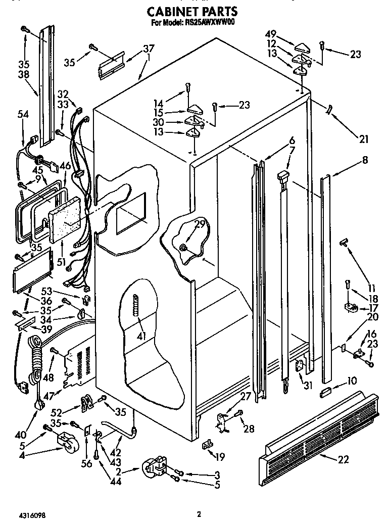 Roper RS25AWXWL00 cabinet diagram