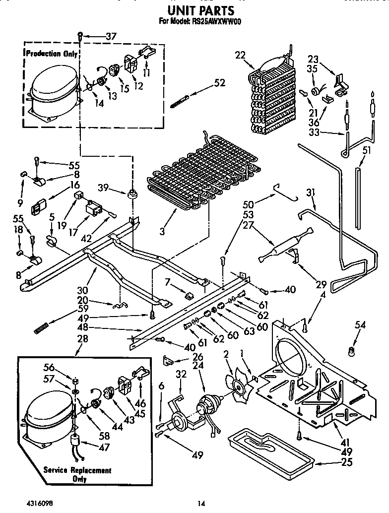 Roper RS25AWXWL00 unit diagram