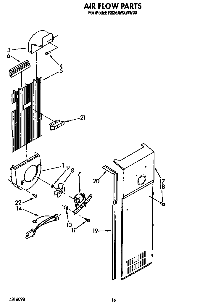 Roper RS25AWXWL00 air flow diagram