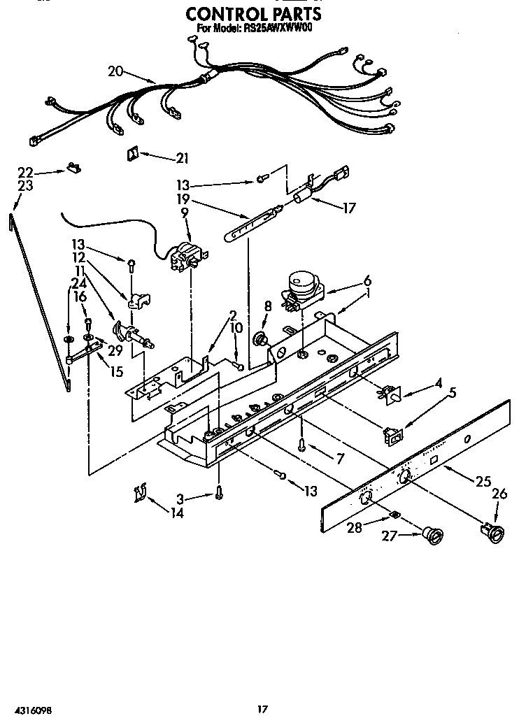 Roper RS25AWXWL00 control diagram