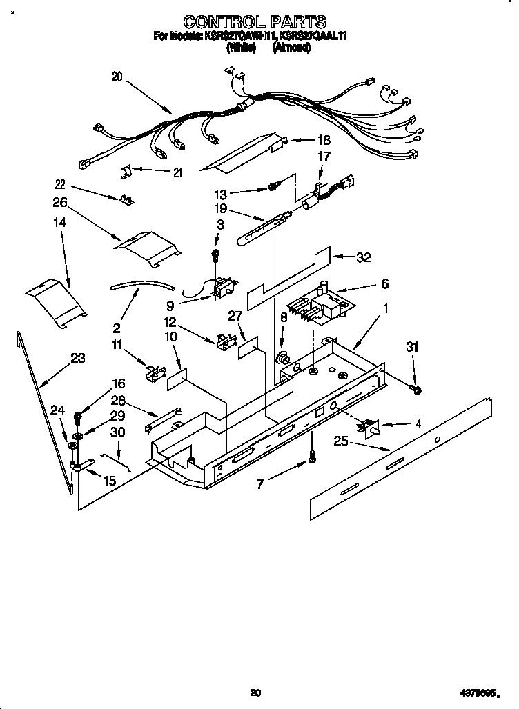 KitchenAid KSRS27QAAL11 control diagram