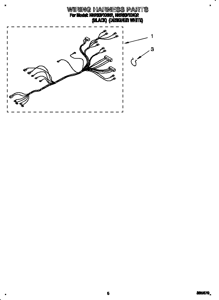Whirlpool RB260PXBQ2 wiring harness diagram