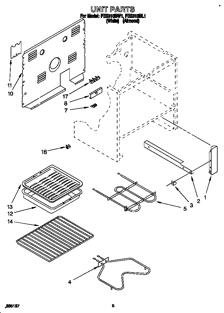 Roper FES310BL1 unit diagram