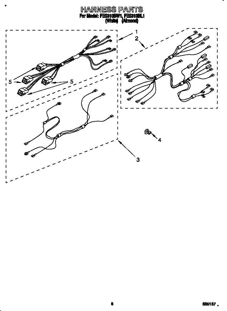 Roper FES310BL1 harness diagram