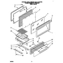 Whirlpool SF302BEAW1 door and broiler diagram
